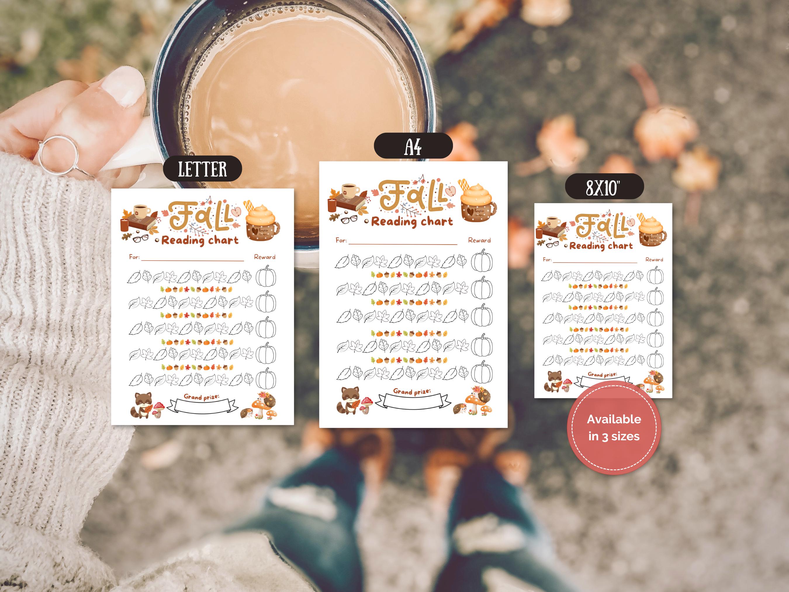 Fall Reading Chart for Kids: Autumn Leaf Tracker (printable PDF ...