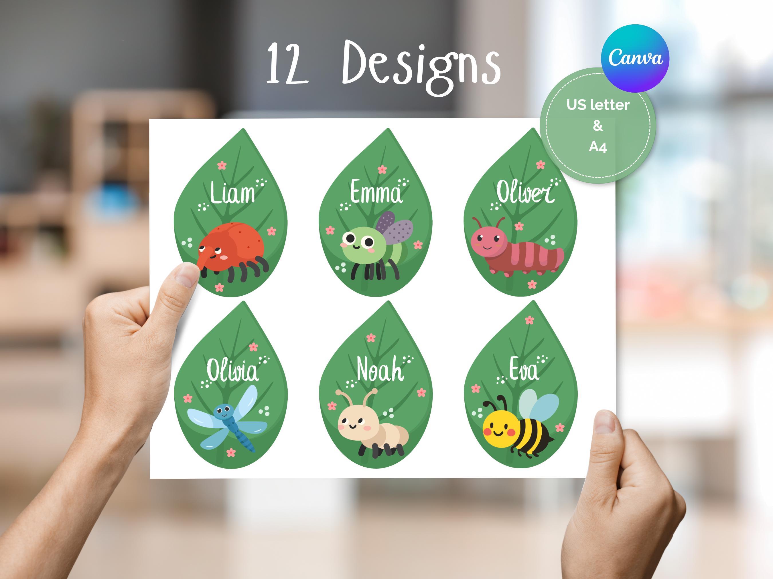Bug Classroom Cubby Tags: Editable Bug Theme (PDF Download) - Etsy