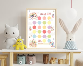 Unicorn Reward Chart: Printable Chore & Potty Training Tracker (PDF)