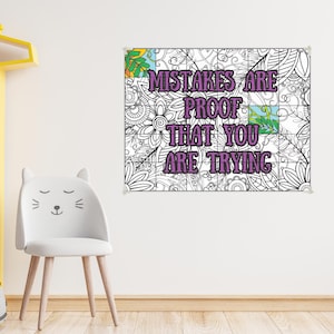 Motivational Collaborative Coloring Poster | Teamwork Classroom Activity | Giant Coloring Poster Mural | Social Emotional Learning Art