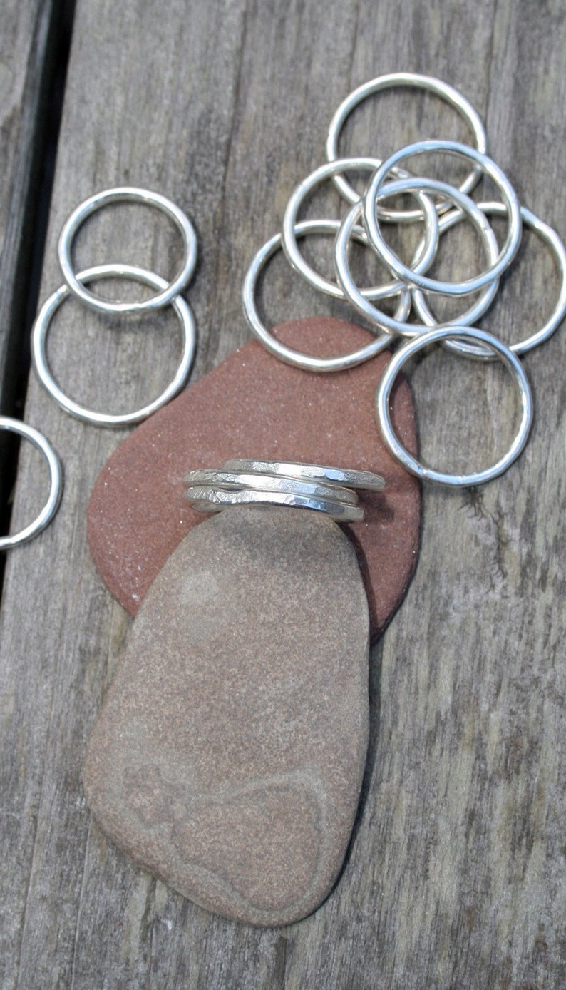 Hammered Stackable Rings image 1