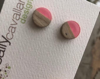 Wood and Pink Resin post