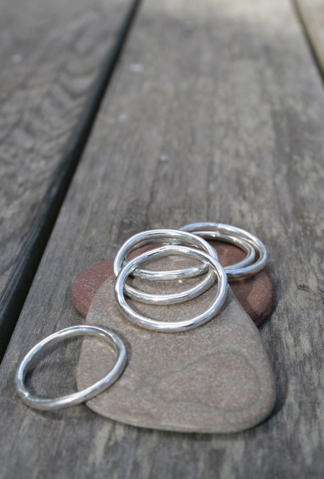 Hammered Stackable Rings Etsy
