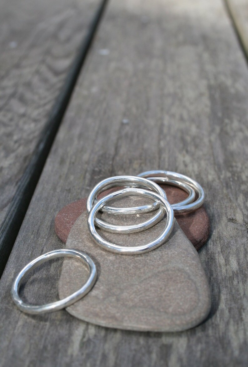 Hammered Stackable Rings image 3