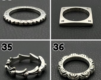 CH in Box 925 Silver Cemetery Zircon Cross Silver Rings