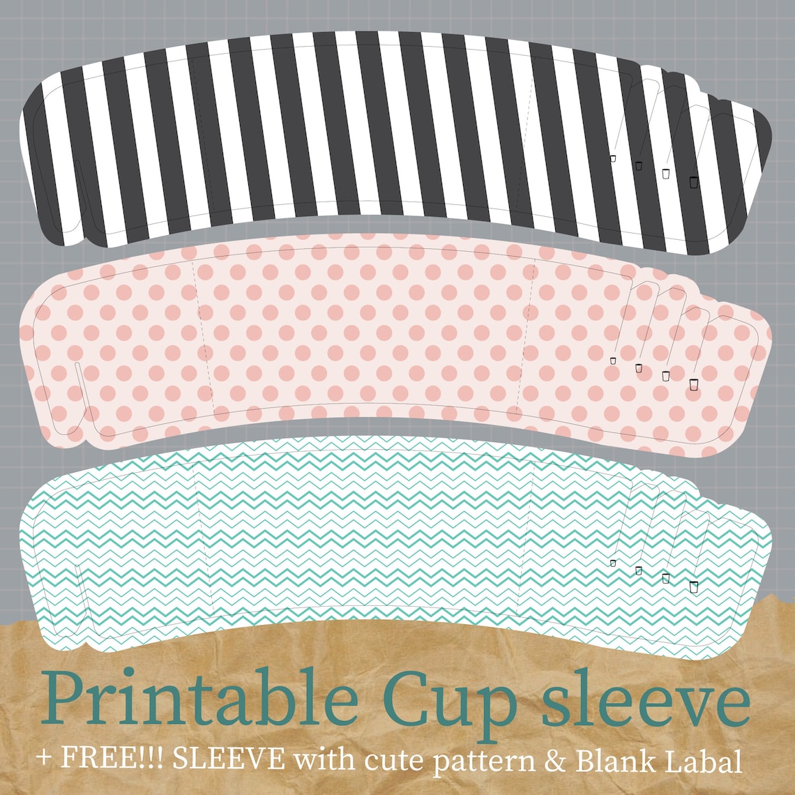 SVG & JPG Coffee Cup Sleeve Template Perfect for Creating Your Etsy