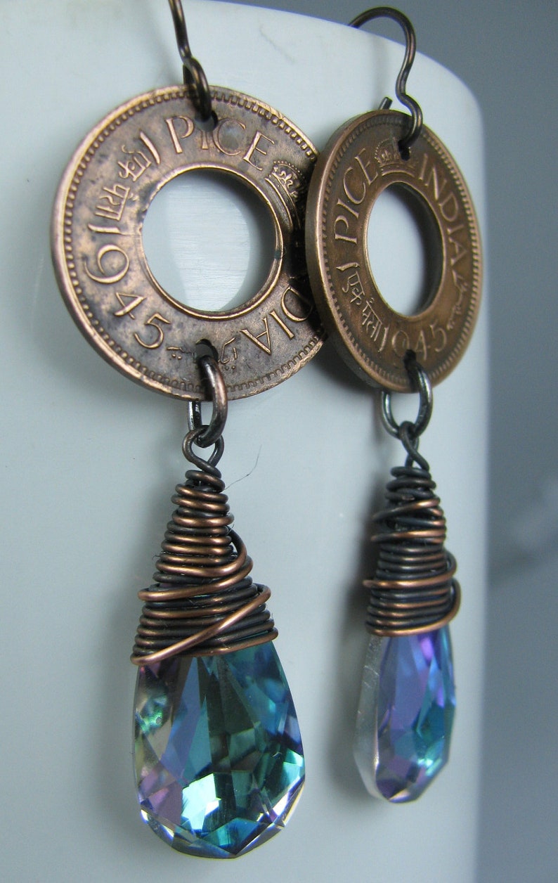 Wire Wrapped Lavender Swarovski Crystals With Authentic Indian Etsy