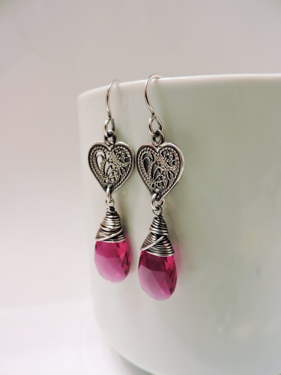 Valentine Sterling Silver Filigree Hearts With Your Choice of - Etsy