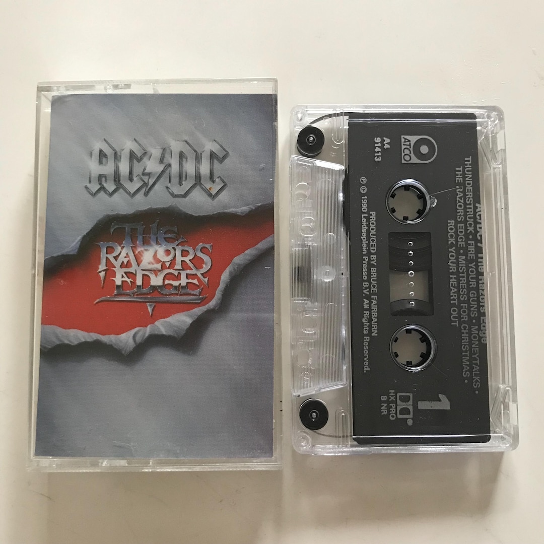 AC/DC - the Razor's Edge Cassette Tape 1990 90s Hard Rock Classic ...