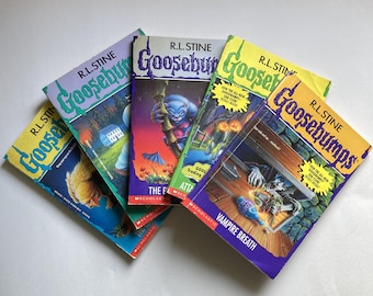 chair de poule vintage premières éditions livres R.L. Stine rétro des années 90, Scholastic YA Broché