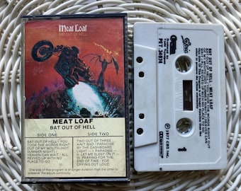 Vintage Meat Loaf - Bat Out of Hell Cassette Tape Retro 70s Pop Rock Gift