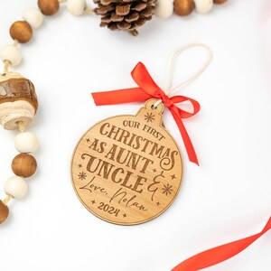 First Christmas as Aunt and Uncle Ornament 2025, Personalized With Baby ...