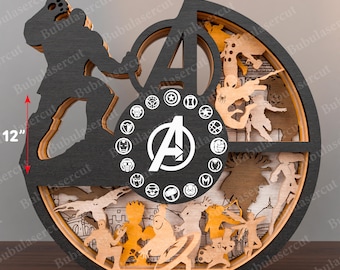 Archivo de corte láser multicapa de personajes de películas, personajes multicapa, SVG multicapa, SVG de personajes de películas, Glowforge de personajes de películas, P447
