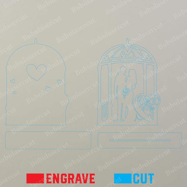 Personlig bröllopspar silhuett SVG, För evig kärlek trädskylt, årsdag romantik dekor, anpassad namn datum laserskuren design /B440 bild 3