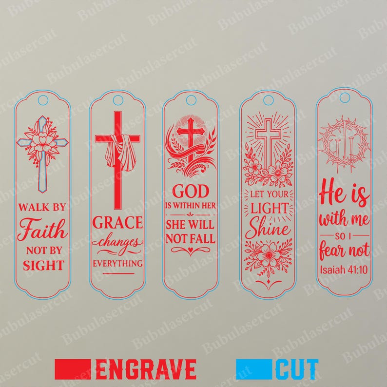 Christian Bookmark SVG Bundle, Bible Verse Bookmark Laser Cut Files ...