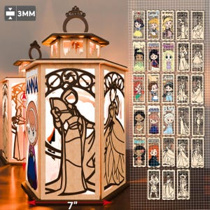 Bundle Princess Lantern Laser Cut, Princess Lantern svg, Cartoon Character Lantern,Princess Lampcandle,Children Room Decor,Gift for Kid,P497