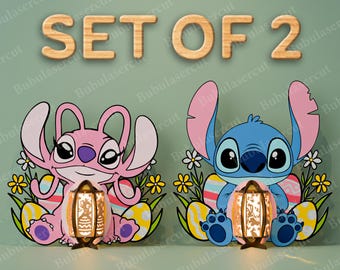 Lanterne de Pâques avec personnages de dessins animés découpée au laser | Personnages Lanterne Personnages de dessins animés Lampe bougie Décoration de Pâques Bougie de Pâques Pâques / B25