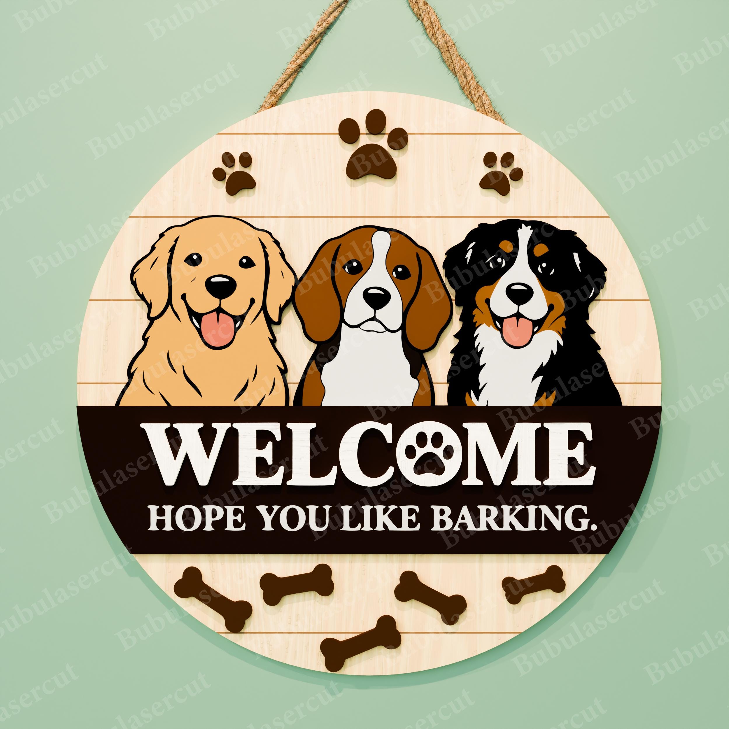 Pet Welcome Sign Svg Bundle, Dog Cat Door Sign, Round Welcome Sign ...