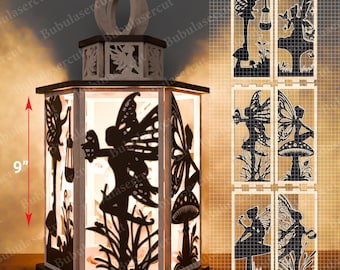 Fairy Lantern Laser Cut File | Fairy Candle Holder Fairy Lantern Tealight Candle Holder Fairy Silhouette Lantern Fairies Lantern /P413