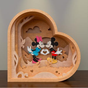 Mouse Love Heart Multilayerss Laser Cut File, Mouse Multilayers,Mouse Love Heart,Multilayers svg,Mouse Glowforge,Cartoon Characters svg,P177