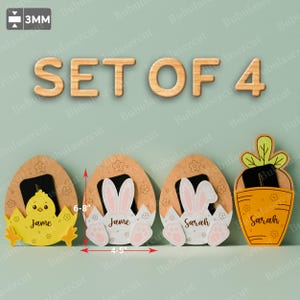 Archivos de corte láser de regalo de dinero de Pascua personalizado / Caja de tarjeta de regalo Vale de regalo de dinero de Pascua Soporte de tarjeta de Pascua para regalo Feliz Pascua / B27
