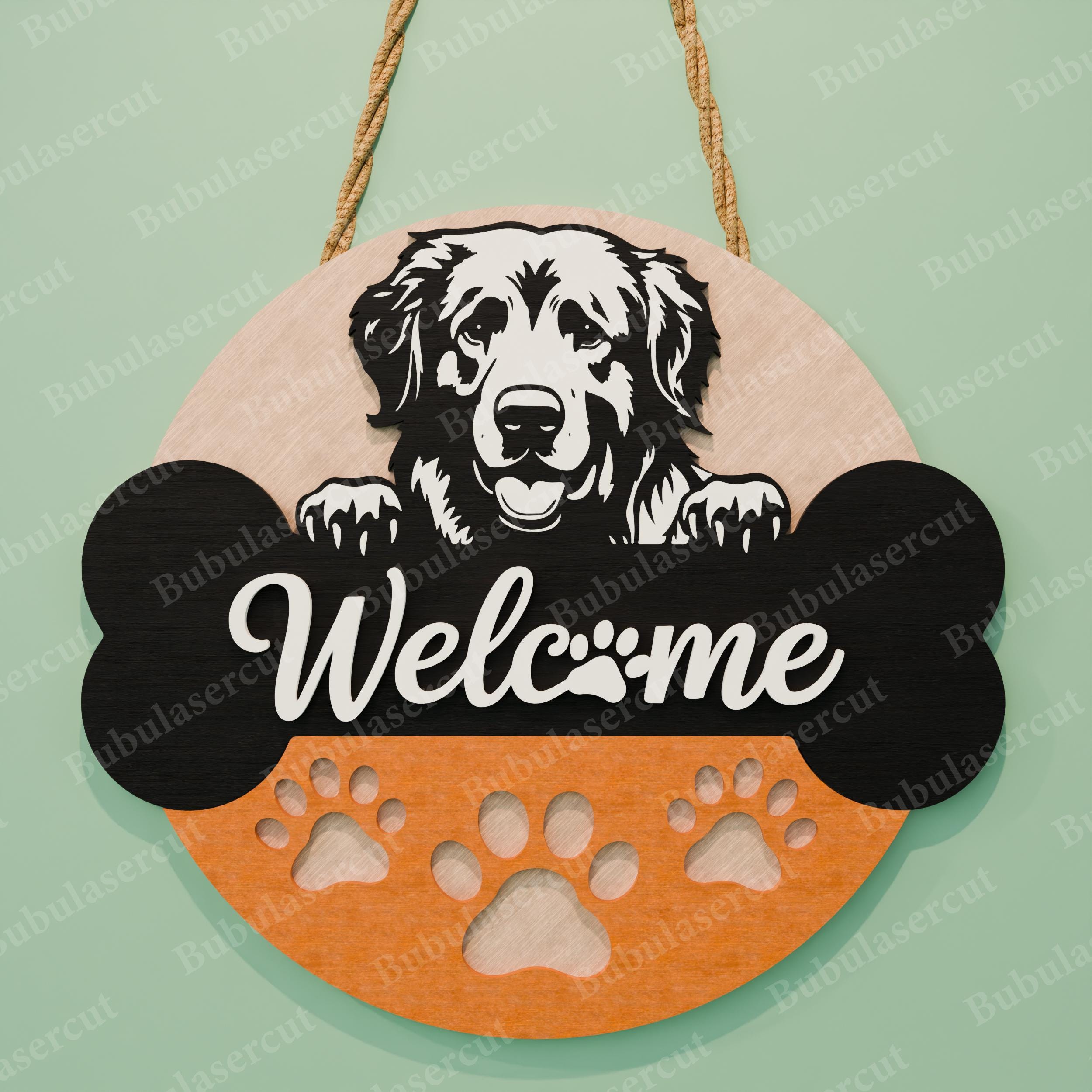 Dog Welcome Sign Bundle, Puppy Door Hanger Set, Dog Breed Welcome Decor ...