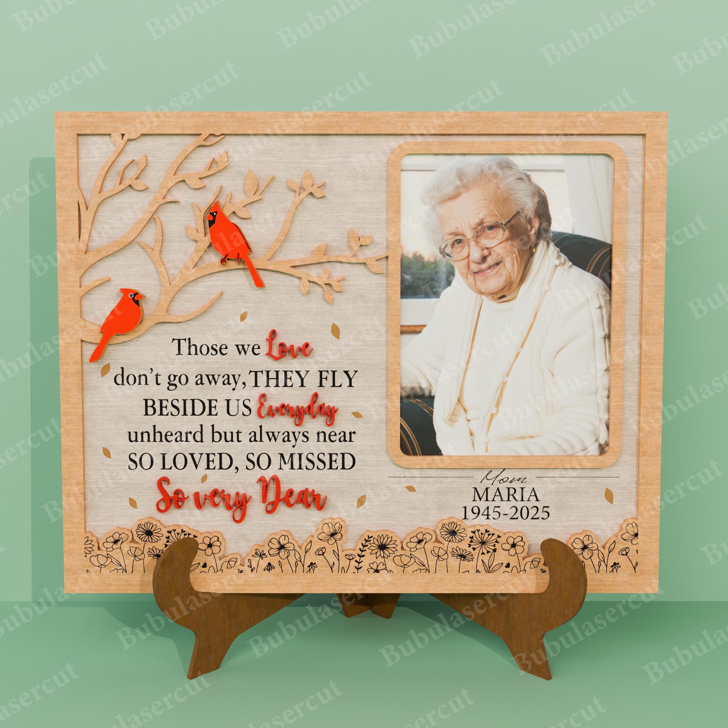 Memorial Photo Frame SVG, Cardinal Red Bird Sympathy Sign, in Memory ...