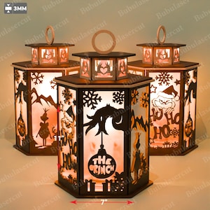 クリスマスランタンセット、お祭りの雪の結晶とオーナメントライトデコレーション、ホリデーテーブルランプ、ウィンターワンダーランドのセンターピースデコレーション /B264