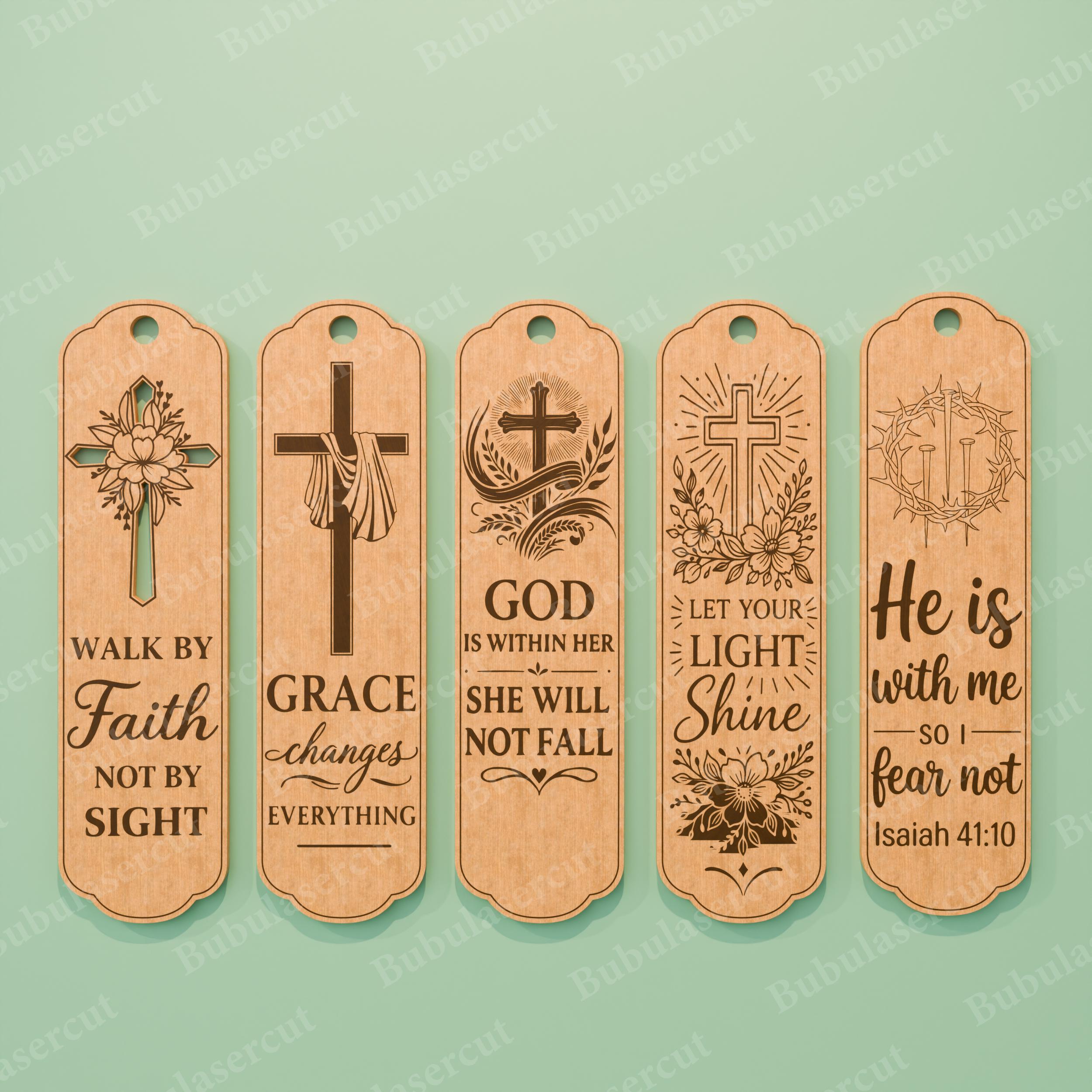 Christian Bookmark SVG Bundle, Bible Verse Bookmark Laser Cut Files ...