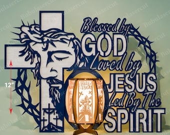 Benedetto da Dio Amato da Gesù Lanterna File Taglio Laser / Lui è Risorto Lanterna Buona Pasqua Decorazione Cristiana Gesù Fede Versetto della Bibbia /B24