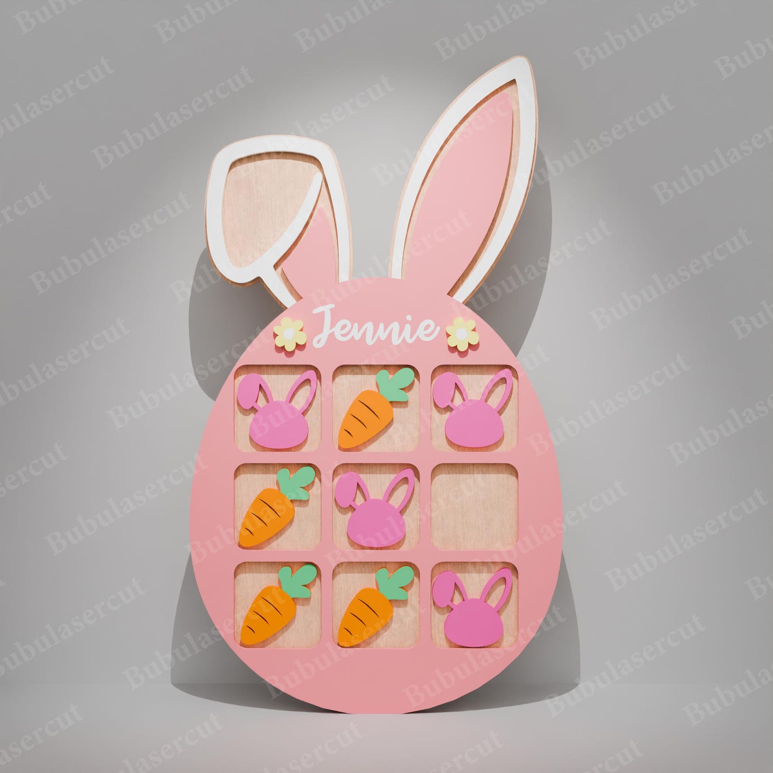 Easter Tic Tac Toe Laser Cut File | Tic Tac Toe Game Svg Easter Bunny ...
