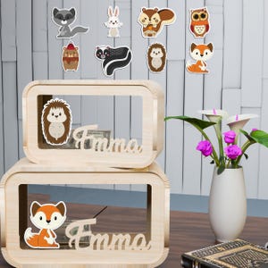 Tier Wald Spardose Laser Cut svg, Tier Wald Spardose svg, Tier Spardose, Wizamd Sparschwein, Geschenk für Kinder, Spardose Sparschwein