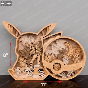 Archivo de corte láser de múltiples capas de dibujos animados, svg de múltiples capas, Glowforge de dibujos animados, svg de personajes de dibujos animados, regalo para niños, decoración de habitación de niños, P517