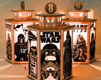 Movie Characters Lantern LaserCut,Characters Lantern svg,Movie Characters,Movie Characters Lampcandle,CharactersGlowforge,Lantern decor,P487