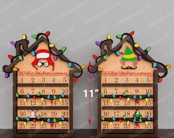 Characters Christmas Countdown Laser Cut File, Countdown Calendar svg, Christmas Countdown sign svg, Chrismas Countdown,Merry Christmas,P521