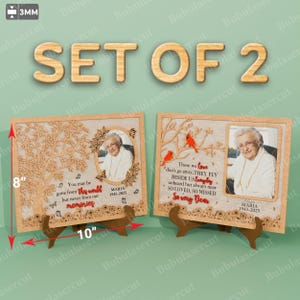 Moldura para fotos memorial SVG, placa de condolências com pássaro vermelho cardeal, porta-retratos em memória, arquivo cortado a laser para projetos Cricut Glowforge /B122