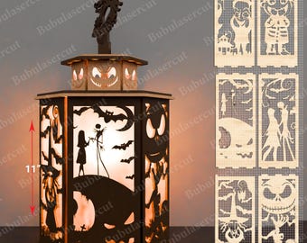 L'Étrange Noël de la lanterne, découpé au Laser, svg de la lanterne cauchemar, L'Étrange Noël de la reine, bougie lampe cauchemar, décoration de Noël, P176