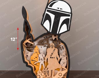Archivo de corte láser multicapa de personajes de películas, personajes multicapa, svg de personajes de películas, svg multicapa, personajes de películas Glowforge, P446