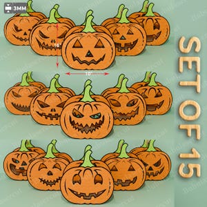 Halloween Kürbis Gesicht SVG Bundle, Set von 15 Jack O Lantern Gesichtern für Laser Cut Korb, Maske, Hof Dekor, Veranda Schilder, Halloween Handwerk /B190