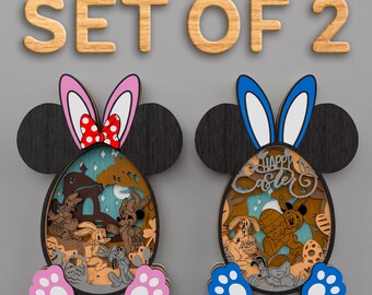 Easter Day Multilayers Laser Cut File, Mouse Easter Multilayers, Egg Easter Svg, Happy Easter Day, Easter Day Gift, Easter Day Decor /P728