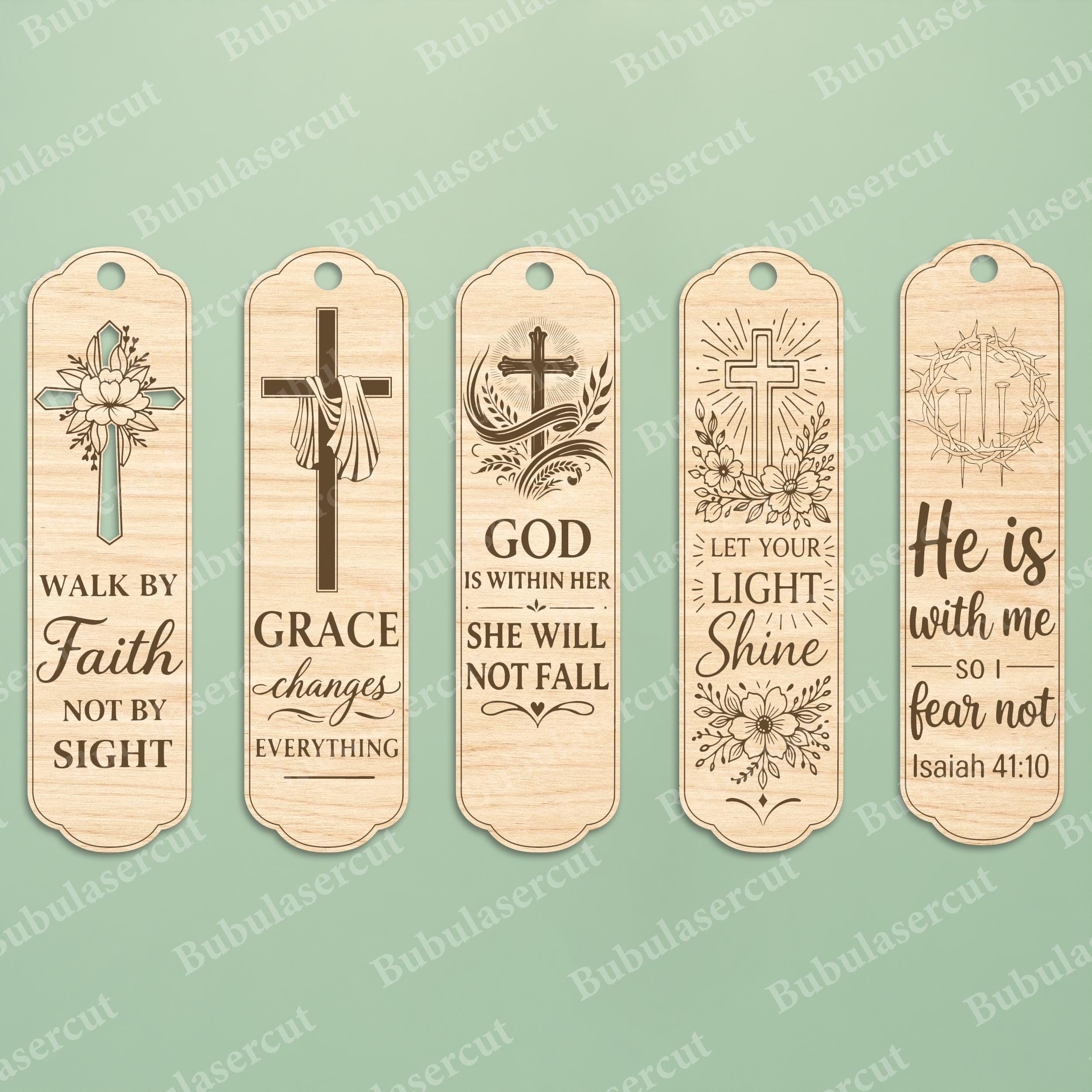 Christian Bookmark SVG Bundle, Bible Verse Bookmark Laser Cut Files ...