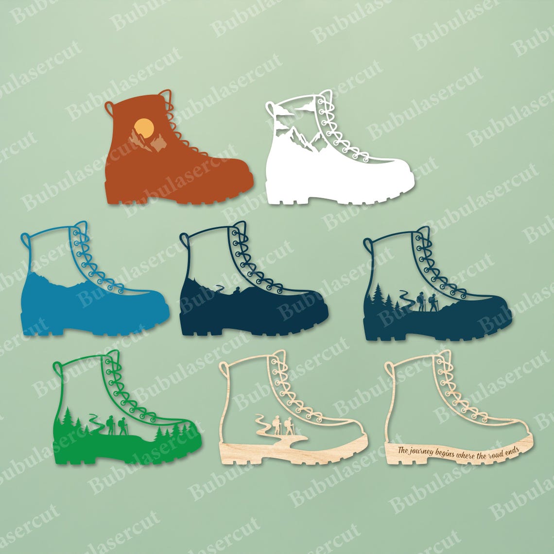 Hiking Boot Wall Decor Set, Adventure Hiking Boots Sign, Mountain ...