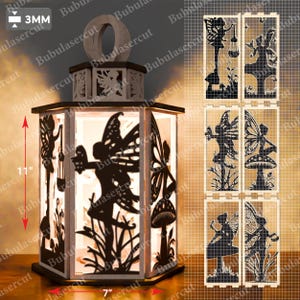 Fairy Lantern Laser Cut File | Fairy Candle Holder Fairy Lantern Tealight Candle Holder Fairy Silhouette Lantern Fairies Lantern /P413