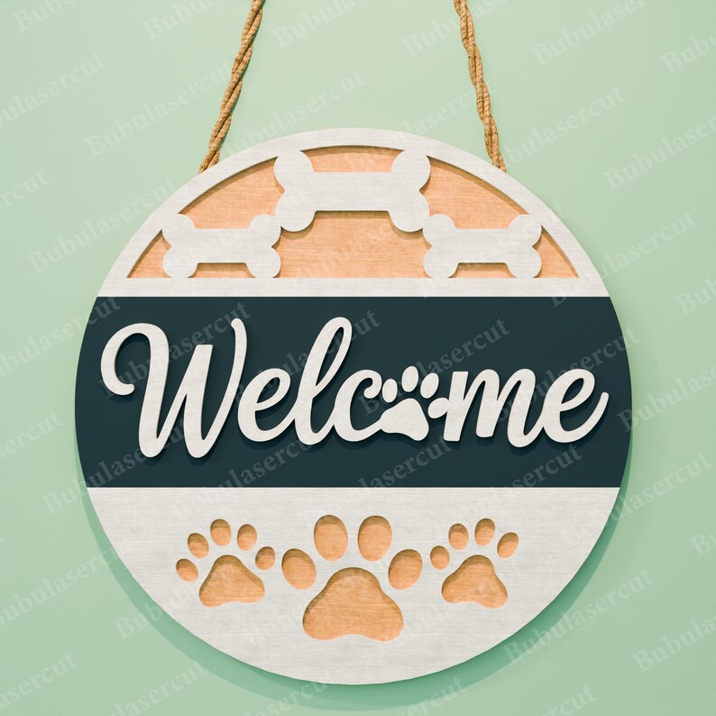 Dog Welcome Sign Bundle, Home is Where the Dog is Decor, Funny Dog Door ...