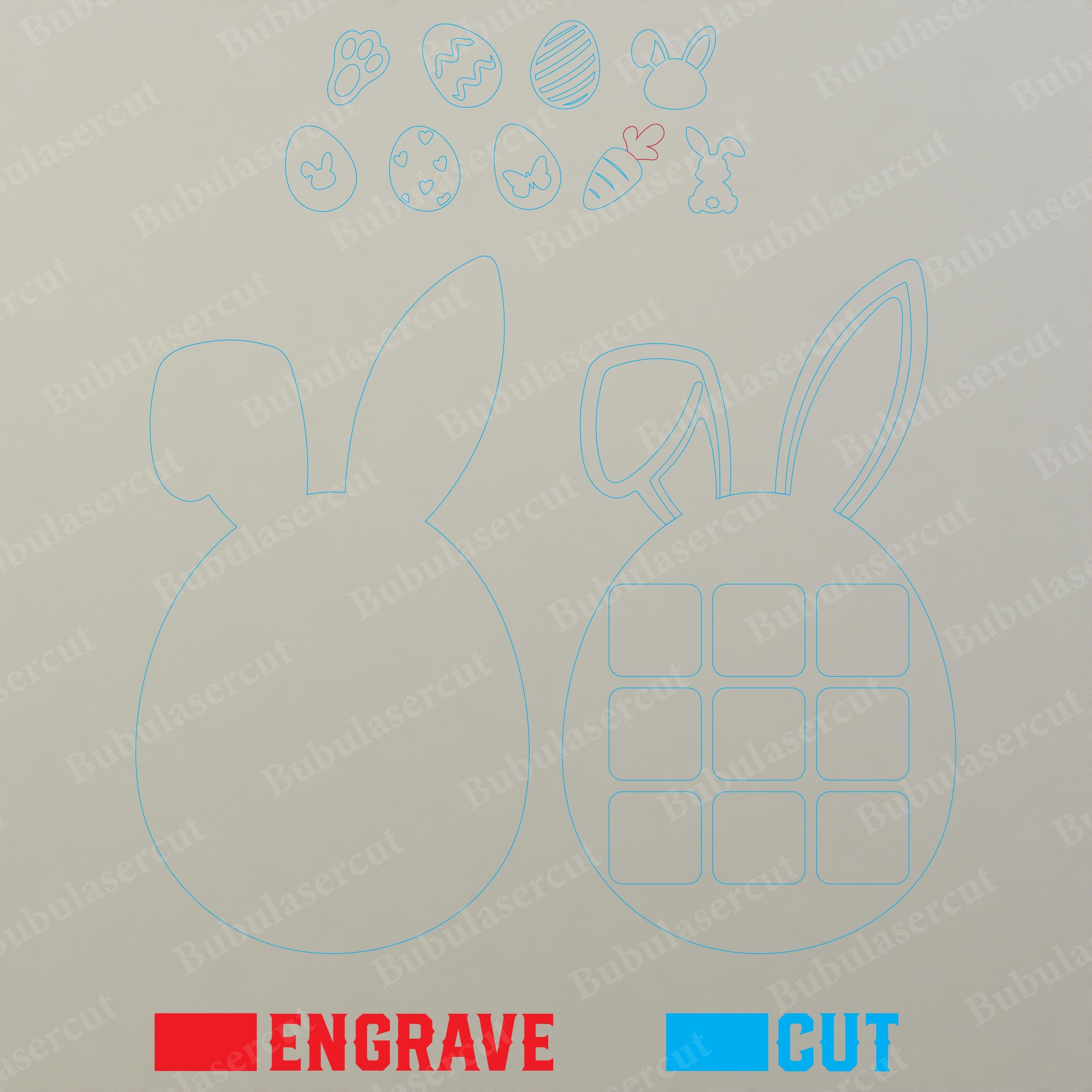 Easter Tic Tac Toe Laser Cut File | Tic Tac Toe Game Svg Easter Bunny ...