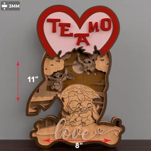 Cartoon paar Valentine meerdere lagen lasergesneden, stripfiguren Svg, Cartoon Valentine, Valentine Decor, valentijnscadeau, Valentine Svg/P685
