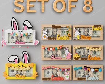 Fichiers découpés au laser de porte-monnaie de Pâques personnalisé | Lapin de Pâques en argent Cadeau lapin de Pâques pour enfant Porte-monnaie de Pâques Cadeau de Pâques Joyeuses Pâques /B17
