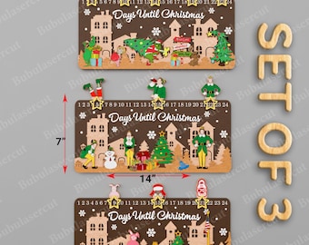 Christmas Countdown sign Laser Cut File, Christmas Countdown svg, Countdown Calendar svg,Merry Christmas,Countdown sign,Christmas decor,P549