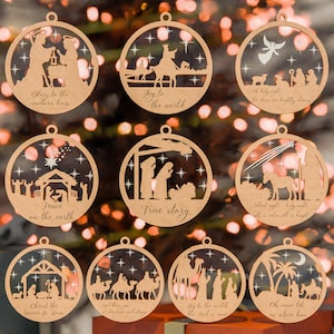 Nativity Scene Ornaments Laser Cut File,Nativity Ornaments svg,Nativity svg,Merry Christmas,Jesus svg,Christmas Ornaments,Christmas hanger