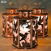 Hummingbird Tree Luminary SVG Candle Holder Tealight Lamp Night Light ...
